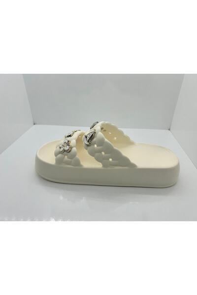 Sonimix Rahat Tabanlı Yüksek Topuklu Ev Havuz Deniz Plaj Aşcı Hastane Şık Taşlı Terlik