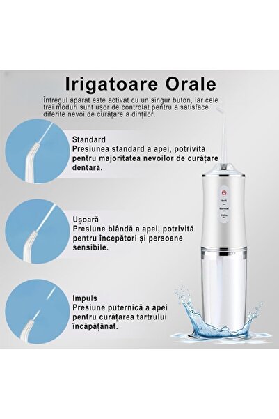 OEM Electric Water Flosser Cordless with 3 Modes and 4 Jet Tips
