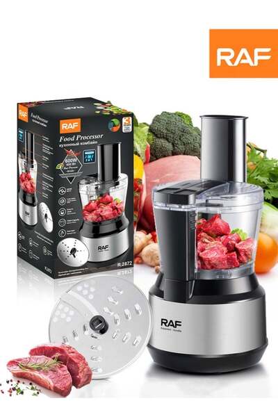 raf Food Processor & Vegetable Chopper, 600 Watts, 2-Speed for Chopping, Slicing, Shredding,Mincing