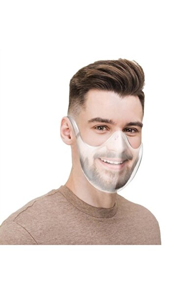 NEO Half Man Men's Face Protection Mask - Transparent, Lightweight, Disinfectable, Reusable, Fashion