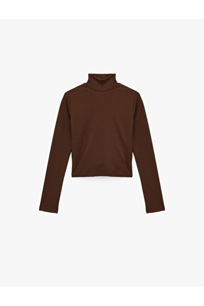 Koton Women's Sweat 6Wak50008Ek Brown