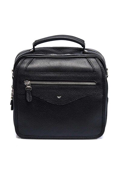 Tergan S1Pc00002958-A6F Leather Men's Portfolio Briefcase - Black
