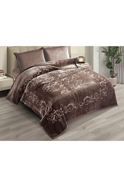 Gerenic بطانية نفرين 6كيلو طابقين وجهه محفور وجهه ساده بملمس فائق النعومه مقا...