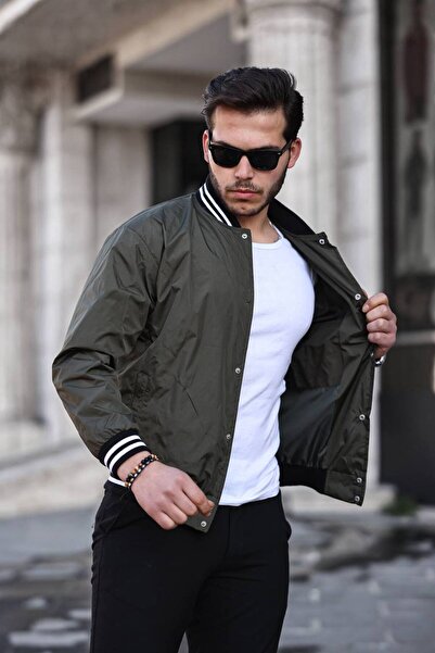 comstar Ανδρικό αντιανεμικό και αδιάβροχο με στάμπα χακί κολεγιακό