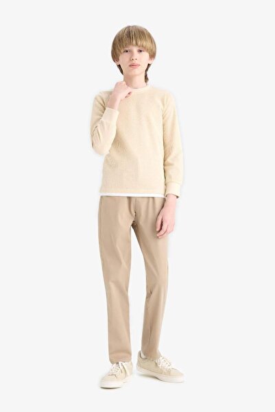 DeFacto Erkek Çocuk Kanvas Pantolon U3254A6/BG716 BEIGE