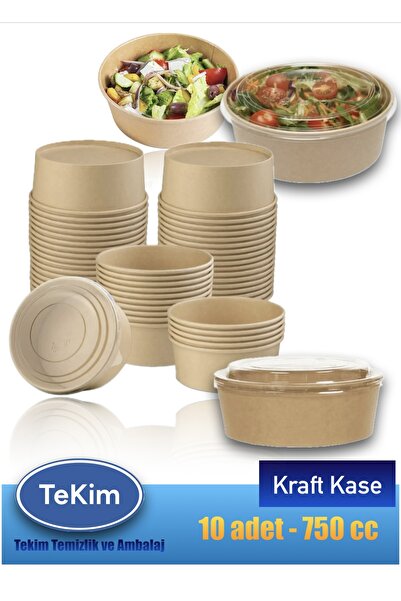 tekim temizlik ve ambalaj Kraft Karton Kapaklı Salata, Bowl, Makarna Kasesi 7...