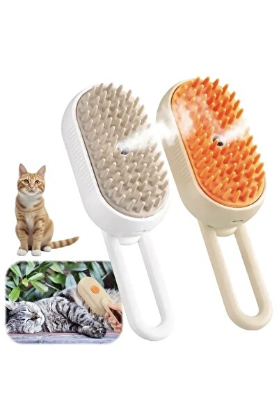 minossa Saplı Buharlı Kedi Tarağı, Buharlı Kedi & Köpek Yıkama Fırçası Tarağı Yumuşak Silikonlu