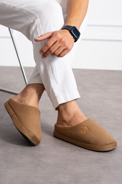 NETSHOES Unisex Nakışlı Kadife Fitilli Desen Rahat Yumuşak Tabanlı İçi Kürklü...