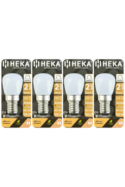Heka (4 Adet) 2W (14W) 3000K (Sarı Işık) E14 Duylu (İnce Duy) Dim Edilebilir ...