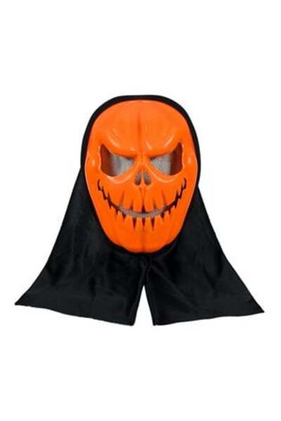 OEM Halloween Mask Pumpkin Orange with Black Head Cover & Teeth