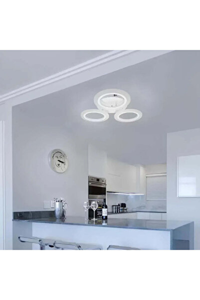 Alista Home Lustra LED MARA 24 W, 3 Cercuri, lumina Neutra, Alb