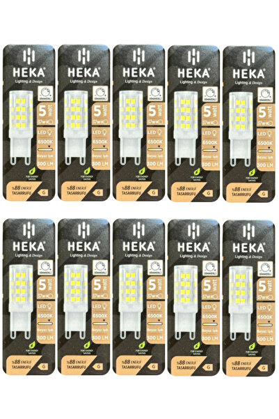 Heka (10 Adet) 5W (37W) 6500K (Beyaz Işık) G9 Duylu Dim Edilebilir Led Kapsül Ampul
