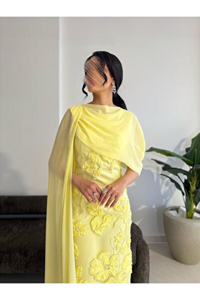 Riva Lemon and rose embroidered dress