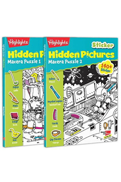 Dikkat Atölyesi Yayınları Sticker Hidden Pictures Macera Puzzle (Çift Kitap) ...