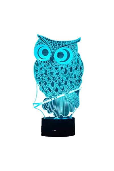 T&M Personalizare Lampa trofeu din acril cu LED multicolor - Bufnita efect 3D, telecomanda, touch