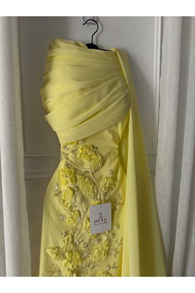 Riva Lemon and rose embroidered dress