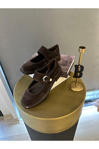 BABLACK Kemer Detaylı Hakiki Deri Tasarım Kadın Ayakkabı Kahverengi