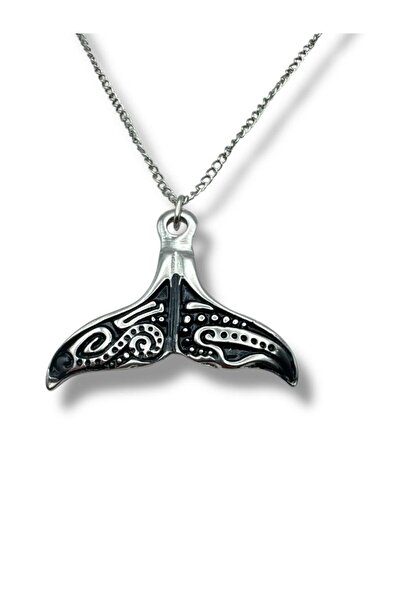 Herşey Nota Unisex Necklace with Embroidered Whale Tail Figure – Elegant, Sea-Inspired, and Original Design