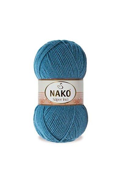 NAKO 5 قطع من خيوط الحياكة اليدوية سوبر إن (Super Inci) 185 أزرق عاصف