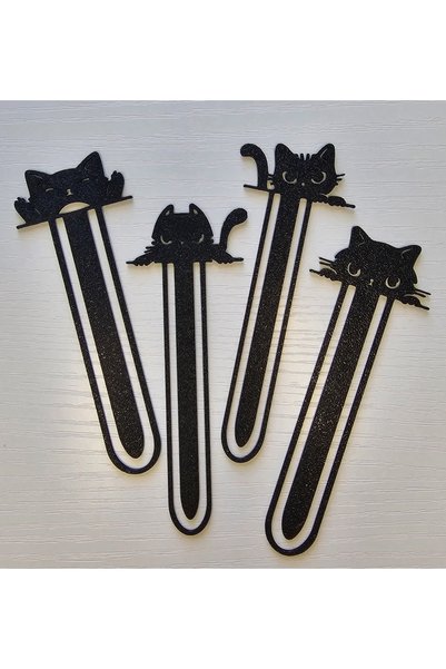 vetria Black Cat Figured Bookmarks Set (4 Pieces) |   3D Printing Book Lover Gift
