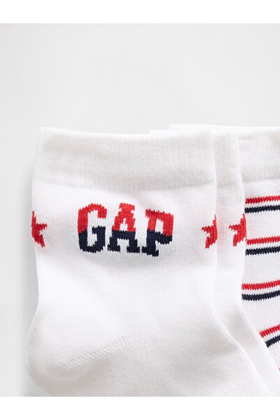 GAP Kadın Çok Renkli Americana Çeyrek Crew Çorapları (2'li)