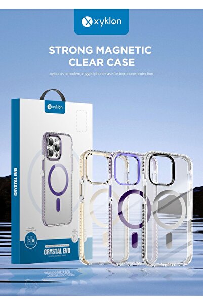 Xyklon مجموعة من 3 قطع: غلاف هاتف مغناطيسي شفاف لهاتف آيفون 14 برو مع حزام مع...
