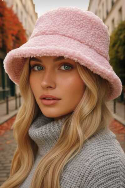 Trenderrs Women's Winter Soft Furry Teddy Plush Boucle Bucket Hat
