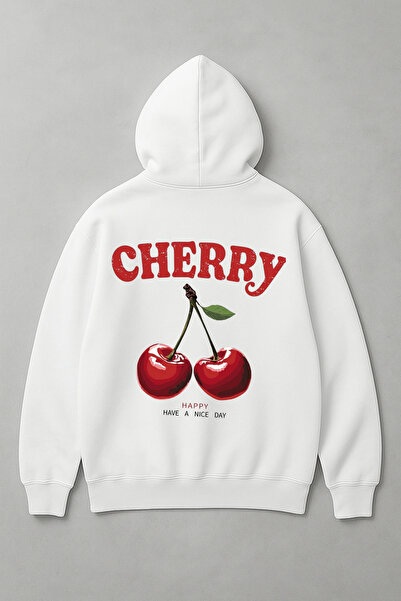 LORVEX سويت شيرت كبير الحجم بطبعة الكرز