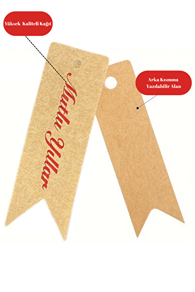 İstisna 9 Adet Yeni Yıl Yılbaşı Hediyeleri İçin Hediye Paketi Süsleme Kilitli İp ve Kraft Etiket