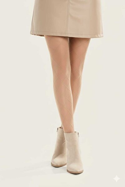 bashrol Bej Süet Kadın Sivri Burun Kalın Ökçeli Yandan Fermuarlı Bot Casual Günlük Yeni Sezon