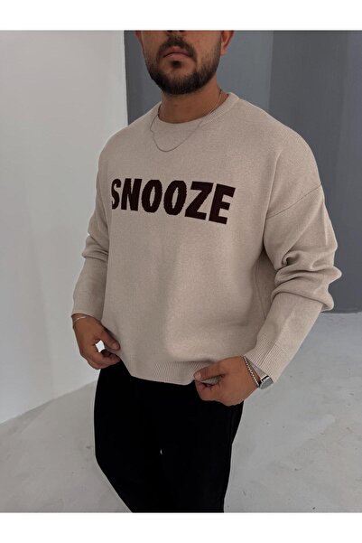 Baycombine35 Snoze Oversize Baskılı Kazak