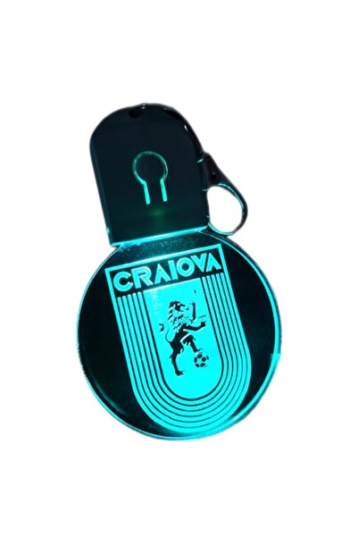 T&M Personalizare Breloc LED Acril CS Universitatea Craiova, Fotbal, Baterie ...