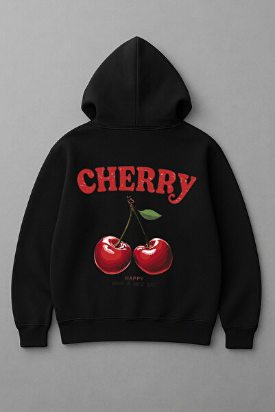 LORVEX Pulover supradimensionat cu imprimeu cireșe tricou