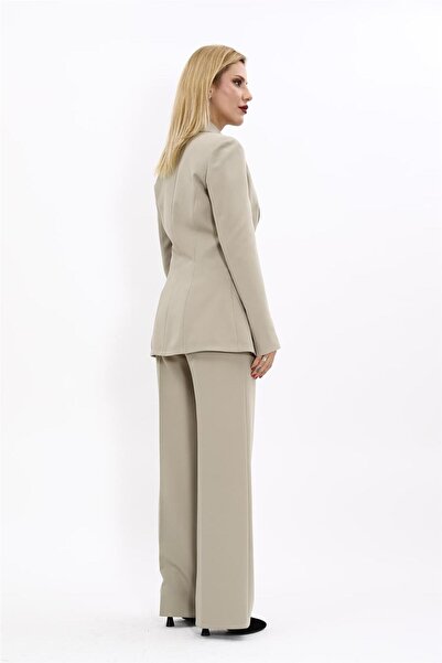 ÖNDER ÖZSOY Erkek Yaka Tek Düğmeli Klasik Ceket & Bol Paça Pantolon Takım-Bambu