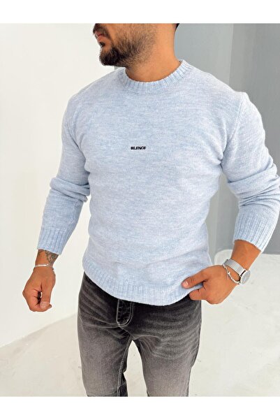 Baycombine35 Pulover pentru bărbați basic slim fit cu inscripție Silence