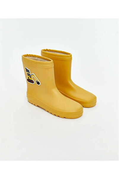 LC Waikiki LCW STEPS Sari Iş Makinesi Baskılı Erkek Çocuk Yağmur Botu
