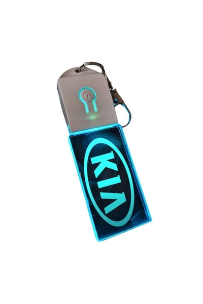 T&M Personalizare Breloc cu LED acrilic - Kia Auto cu baterie, rotund, multic...