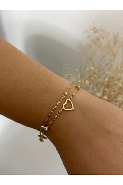 stainless steell Minimal Steel Bracelet with Zircon Detail