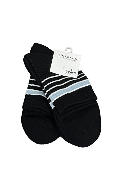 Giordano جوارب متوسطة الطول من مزيج القطن - مجموعة أساسيات - قطعتان