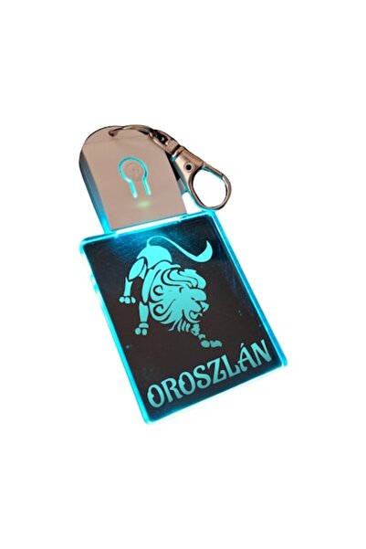 T&M Personalizare Breloc LED - Zodiac acrilic Oroszlan-Leu-v3 Horoscop cu bat...