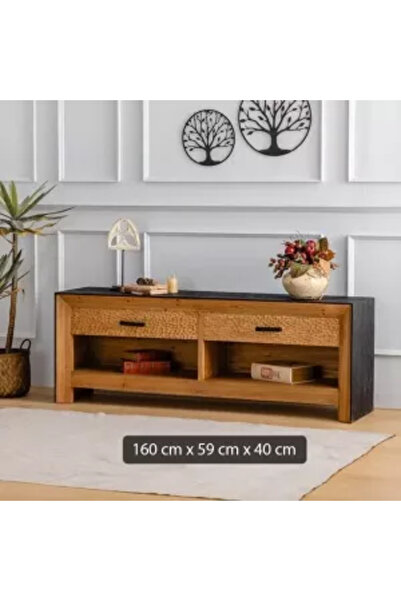 ElastiX Chest of drawers 160 cm made of solid wood, tv chest of drawers