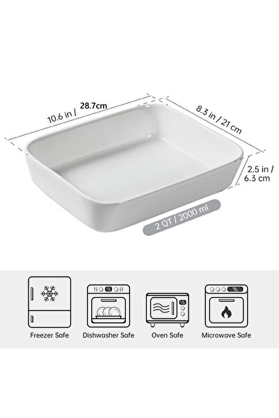 REFAN Rectangular ceramic oven tray, 28.7 x 21.4 x 6.3 cm
