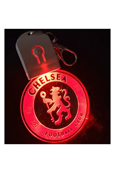T&M Personalizare Breloc LED Chelsea FC, Fotbal, Alimentat cu Baterii, Rotund, Multicolor