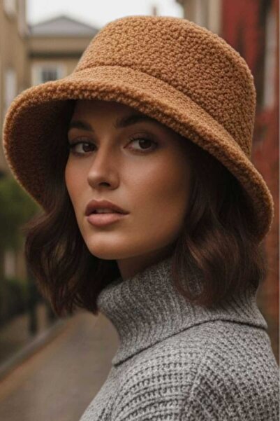 Mood Agenda Kadın Kışlık Yumuşak Tüylü Teddy Peluş Buklet Kova Şapka