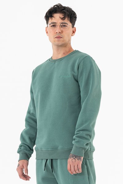 Souris Mint Comfortable Fit Crew Neck 3-Thread Raised Men's Sweatshirt