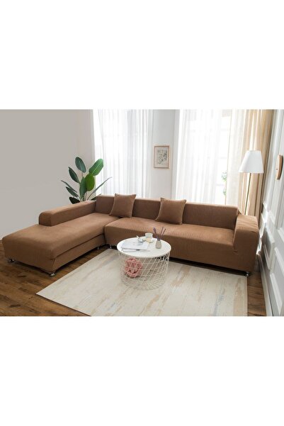 ElastiX Husa MICROFIBRA coltar 1 loc - 2 locuri/ colt si de stanga si de dreapta camel