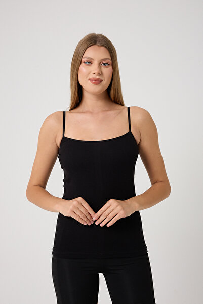 CEDAN Unique Design Camisole with Layered Top and Fixed Pads in One Solid Color for Women