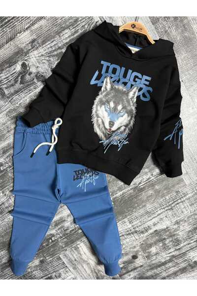 Bozkurt Baskili Sweat ve pantolon 2 li set