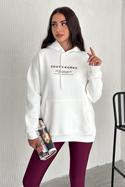 Noa Noa Women's South Korean City Printed Hooded Sweatshirt – Street & Cultural Style