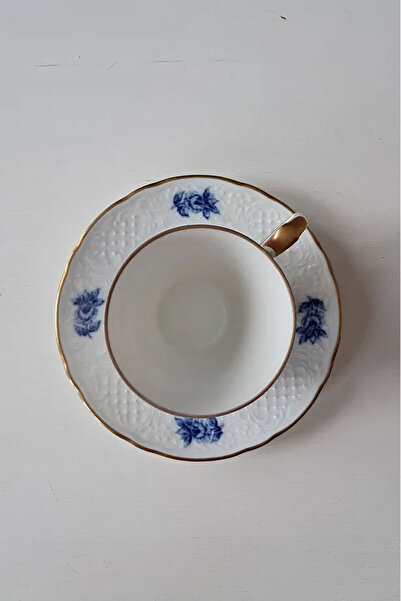 Bavaria Schumann Arzberg Cobalt Blue Antique Porcelain Teacup 2 Pieces 130 ml